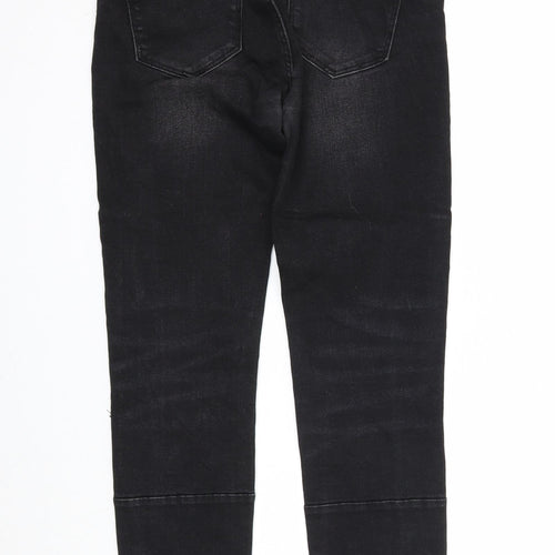 Zara Womens Black Cotton Skinny Jeans Size 10 Regular Zip