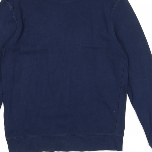 Divided Mens Blue Cotton Pullover Sweatshirt Size S