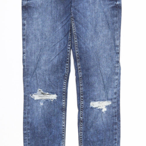 &Denim Womens Blue Cotton Skinny Jeans Size 25 in L30 in Regular Zip