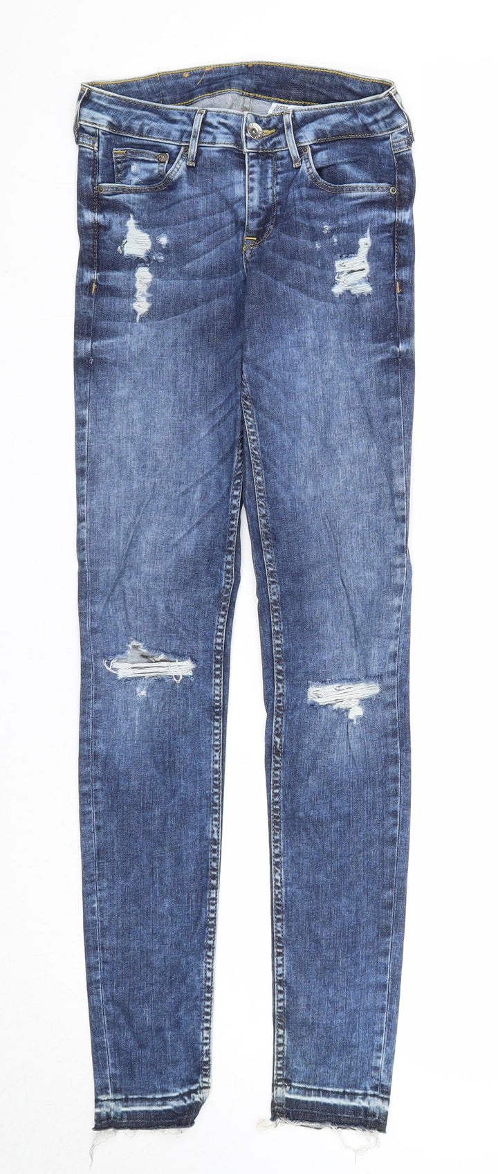 &Denim Womens Blue Cotton Skinny Jeans Size 25 in L30 in Regular Zip