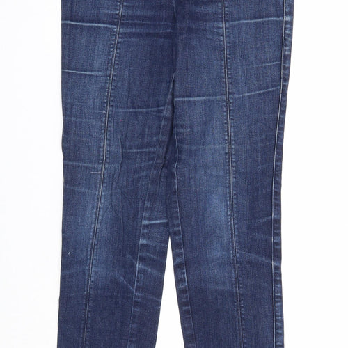 H&M Womens Blue Cotton Skinny Jeans Size 8 Regular Zip