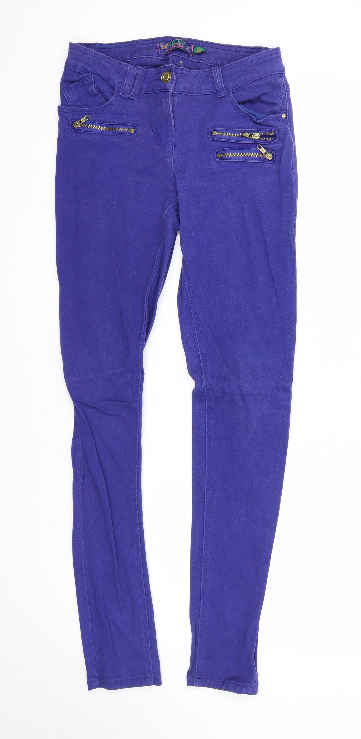 Yes Yes Womens Blue Cotton Skinny Jeans Size 10 Regular Zip