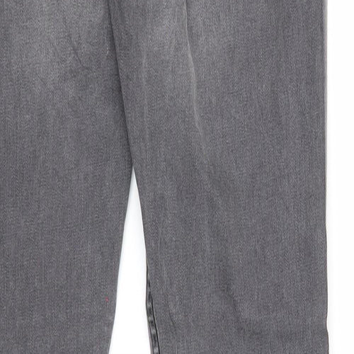 Topshop Womens Grey Cotton Straight Jeans Size 30 in L32 in Regular Zip