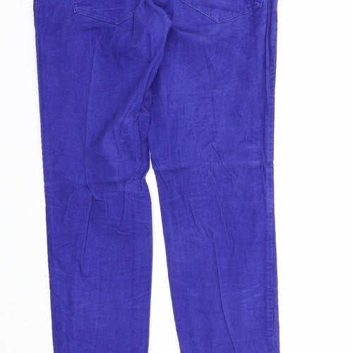 H&M Womens Blue Cotton Trousers Size 8 Regular Zip