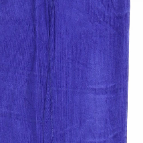 H&M Womens Blue Cotton Trousers Size 8 Regular Zip