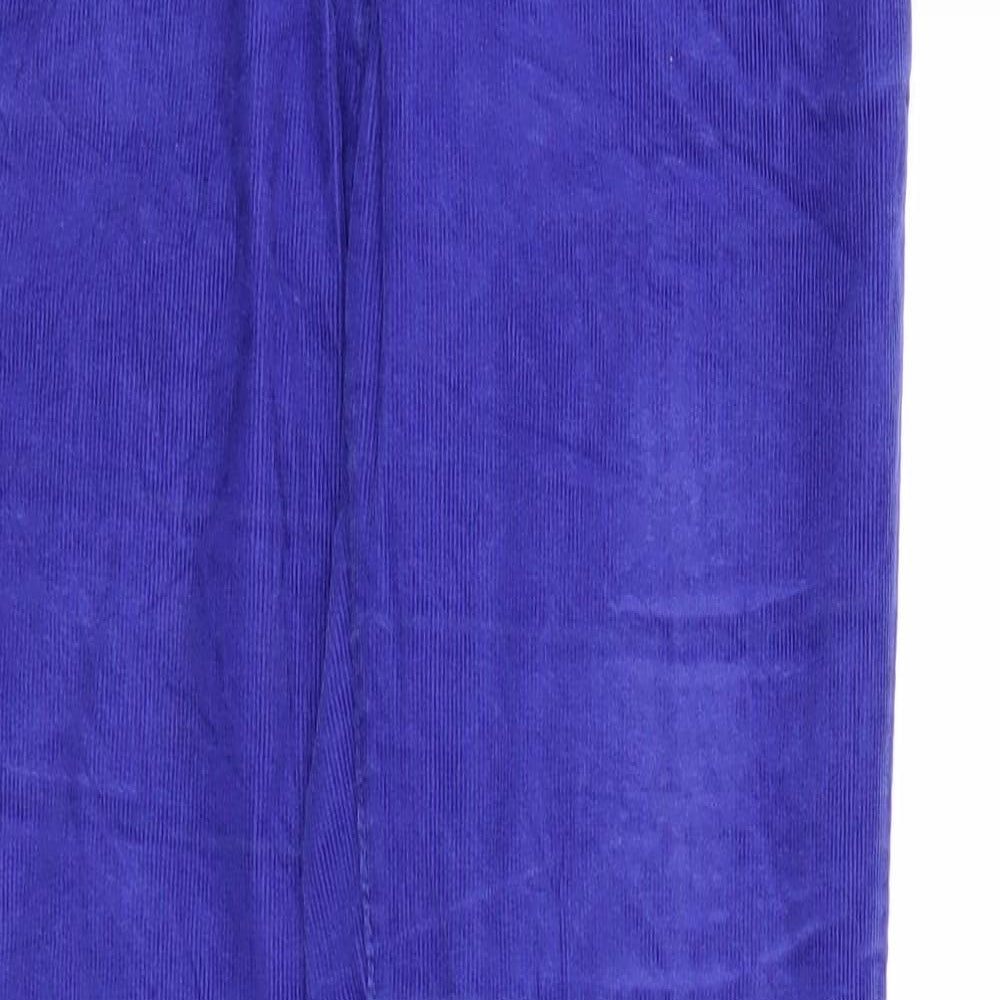 H&M Womens Blue Cotton Trousers Size 8 Regular Zip
