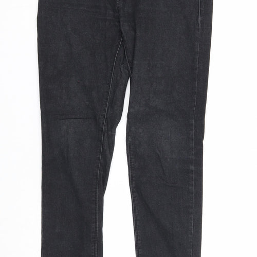 Pull&Bear Womens Black Cotton Skinny Jeans Size 30 in Regular Zip