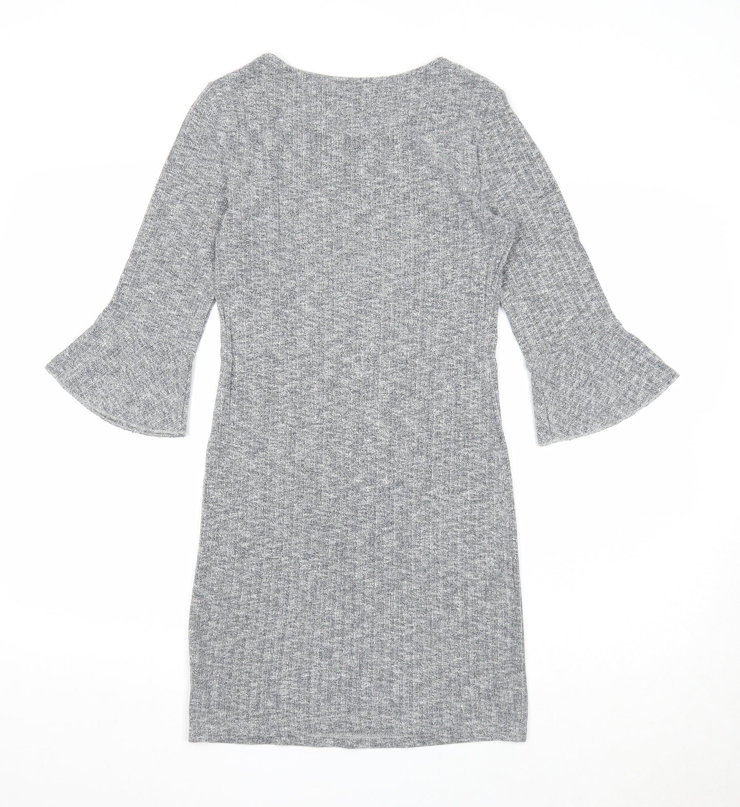 New Look Womens Grey Polyester A-Line Size 8 Round Neck Pullover