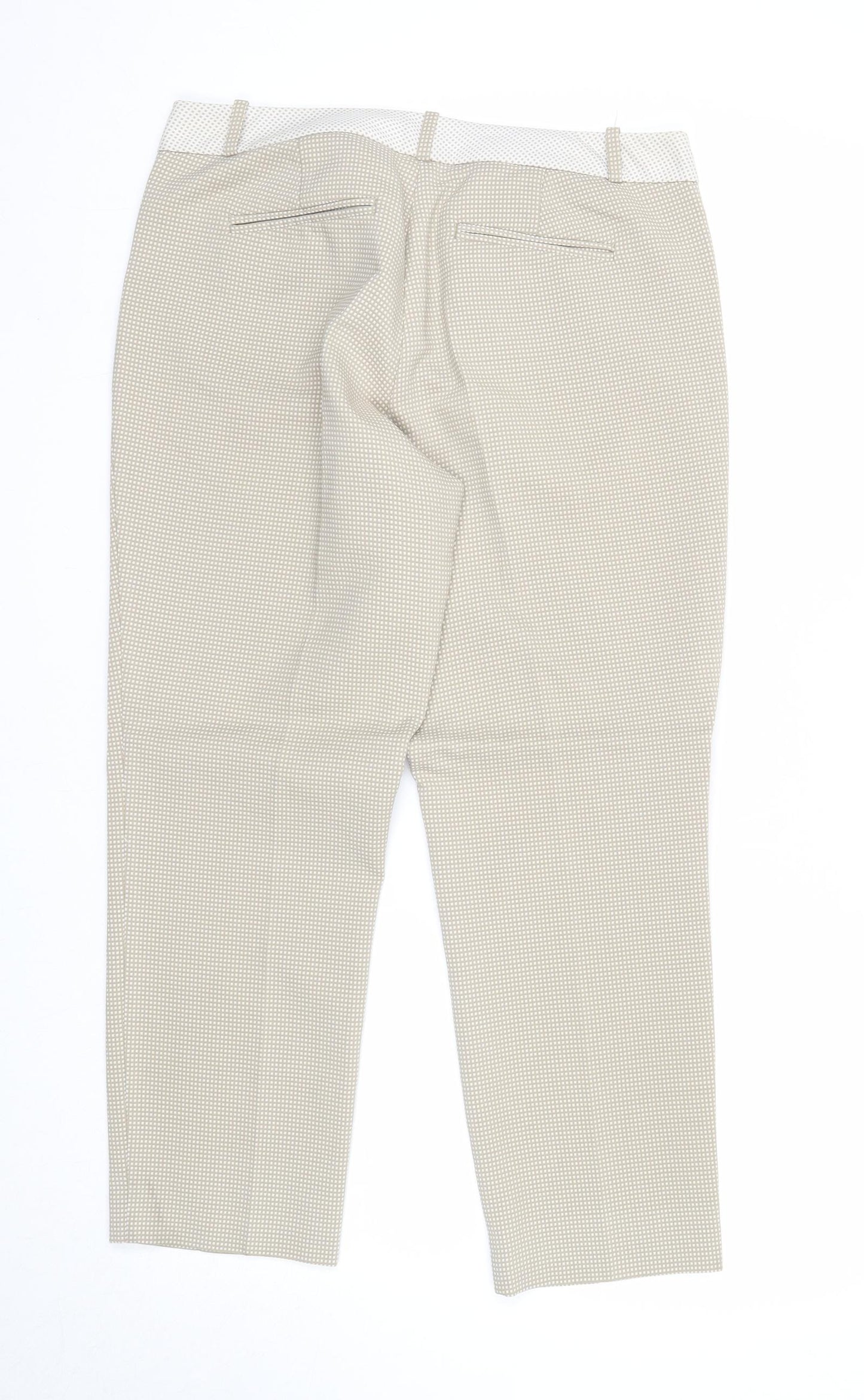 The Limited Womens Beige Geometric Cotton Trousers Size 10 Regular Zip