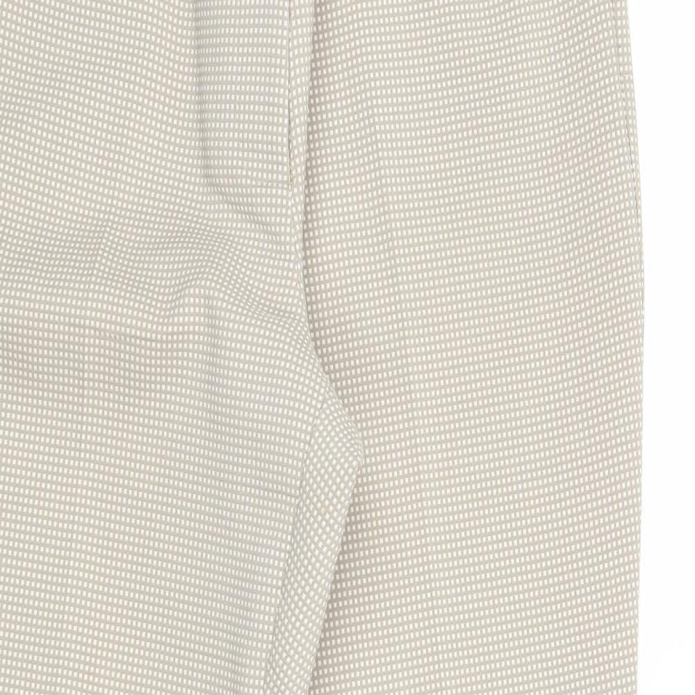 The Limited Womens Beige Geometric Cotton Trousers Size 10 Regular Zip