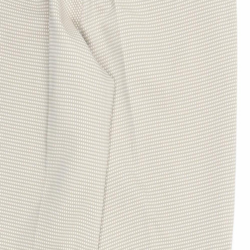 The Limited Womens Beige Geometric Cotton Trousers Size 10 Regular Zip