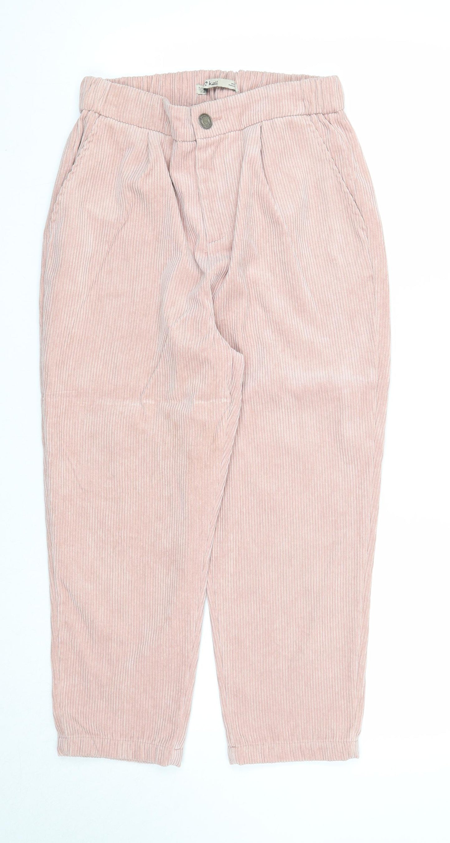 K zell Womens Pink Polyester Trousers Size M Regular Zip