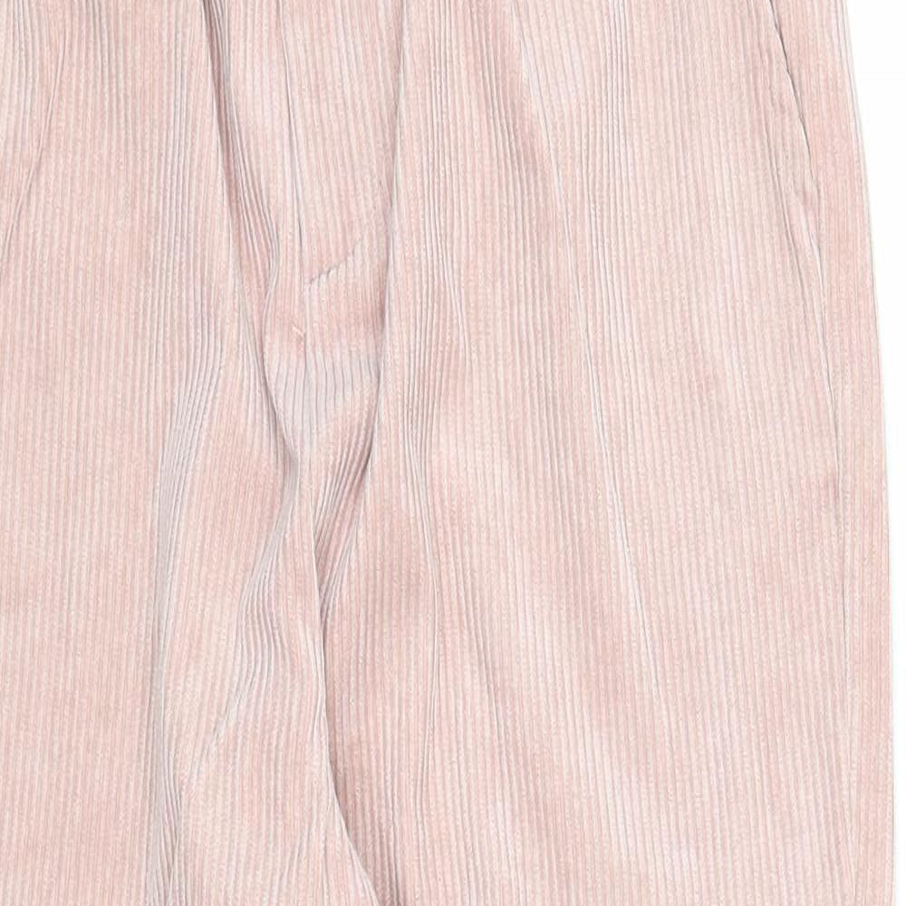 K zell Womens Pink Polyester Trousers Size M Regular Zip