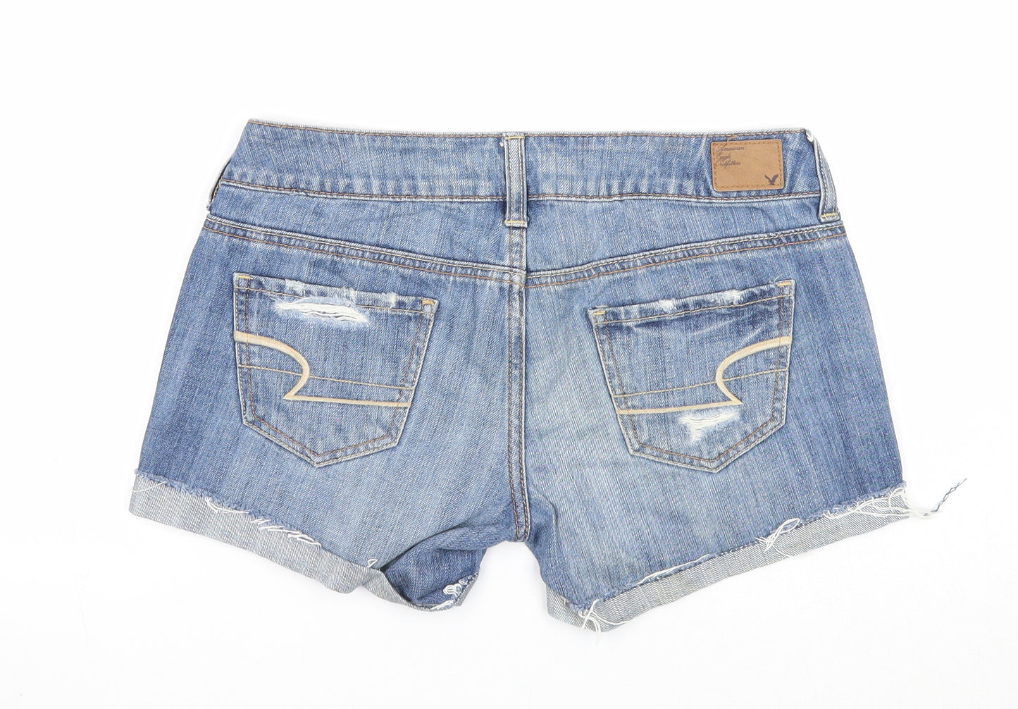 American Eagle Outfitters Womens Blue Cotton Boyfriend Shorts Size XS Regular Zip