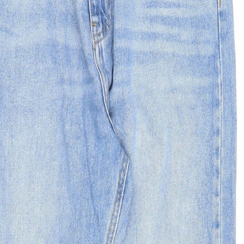 Denim & Co. Womens Blue Cotton Straight Jeans Size 12 Regular Zip