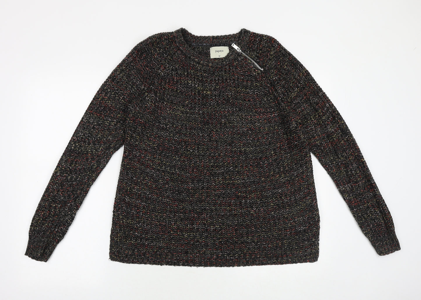 Papaya Womens Black Round Neck Acrylic Pullover Jumper Size M