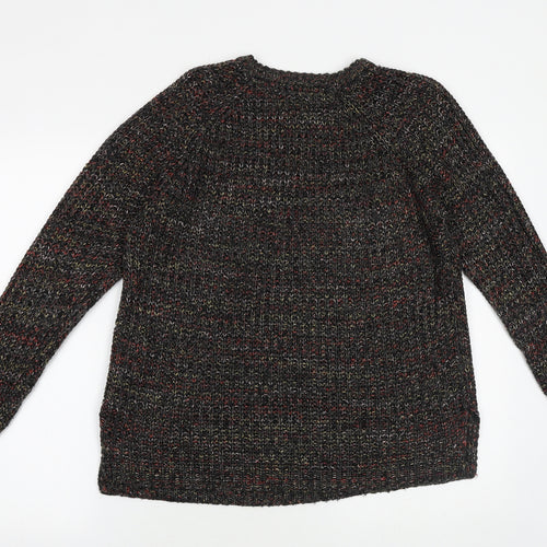 Papaya Womens Black Round Neck Acrylic Pullover Jumper Size M