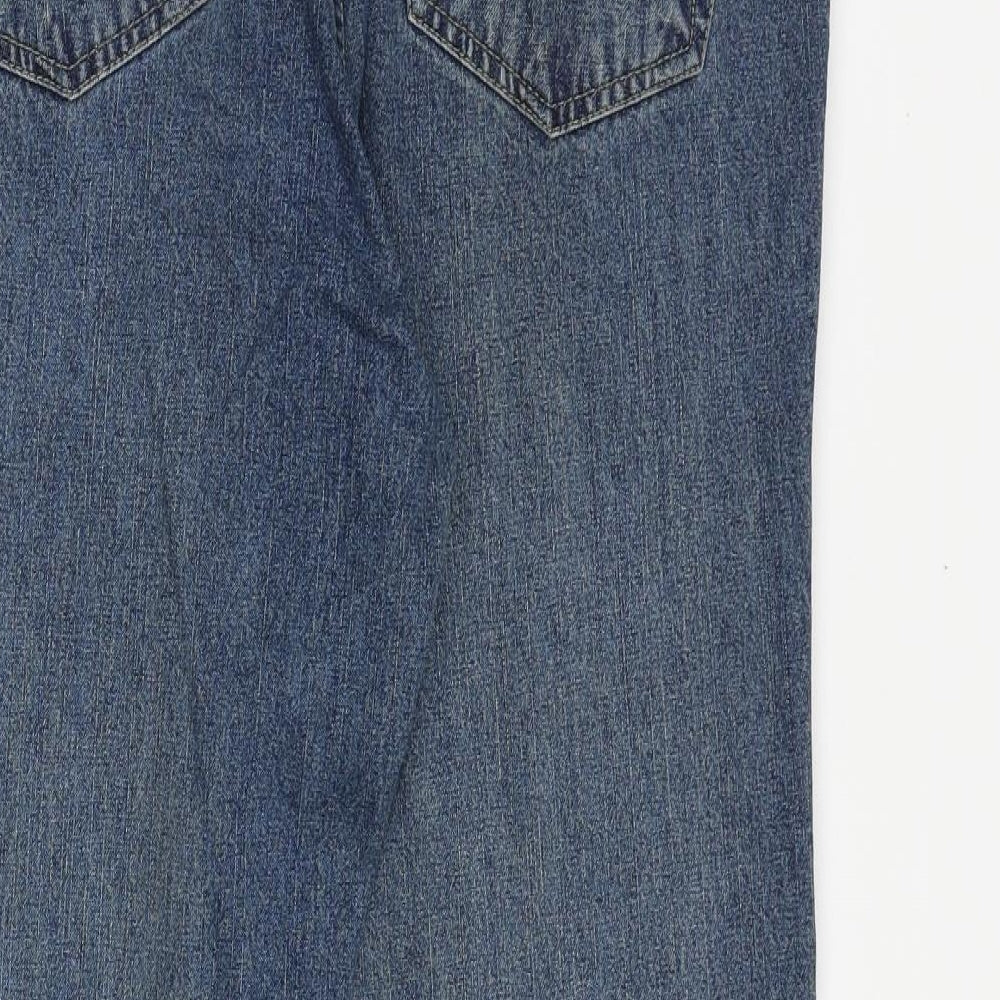 Preworn Mens Blue Cotton Straight Jeans Size 36 in Regular Button