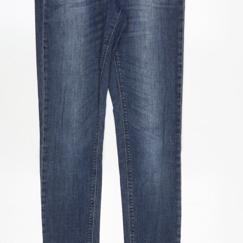 &Denim Womens Blue Cotton Skinny Jeans Size 28 Slim Zip