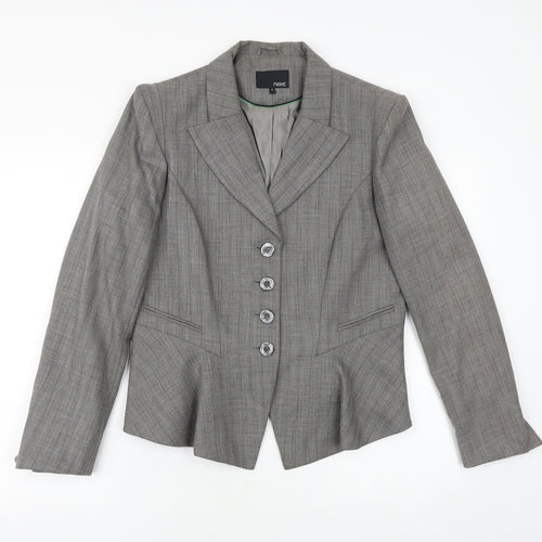 NEXT Womens Grey Viscose Jacket Blazer Size 10