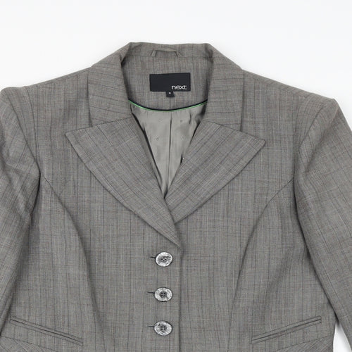 NEXT Womens Grey Viscose Jacket Blazer Size 10
