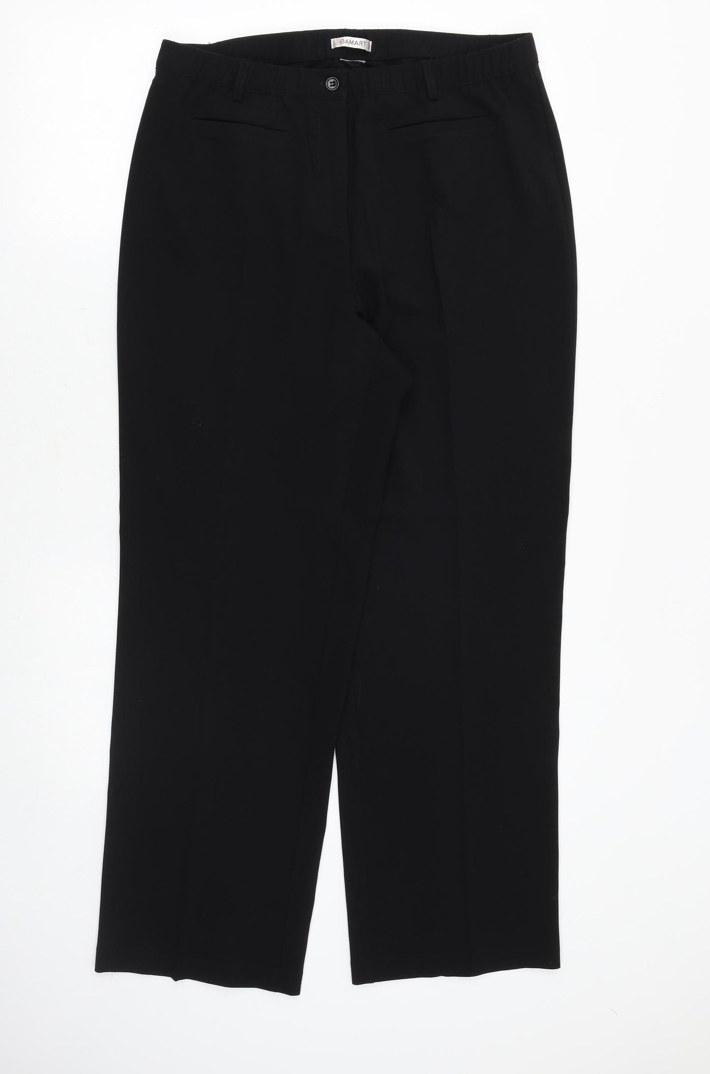 Damart Womens Black Polyester Trousers Size 32 in Regular Button
