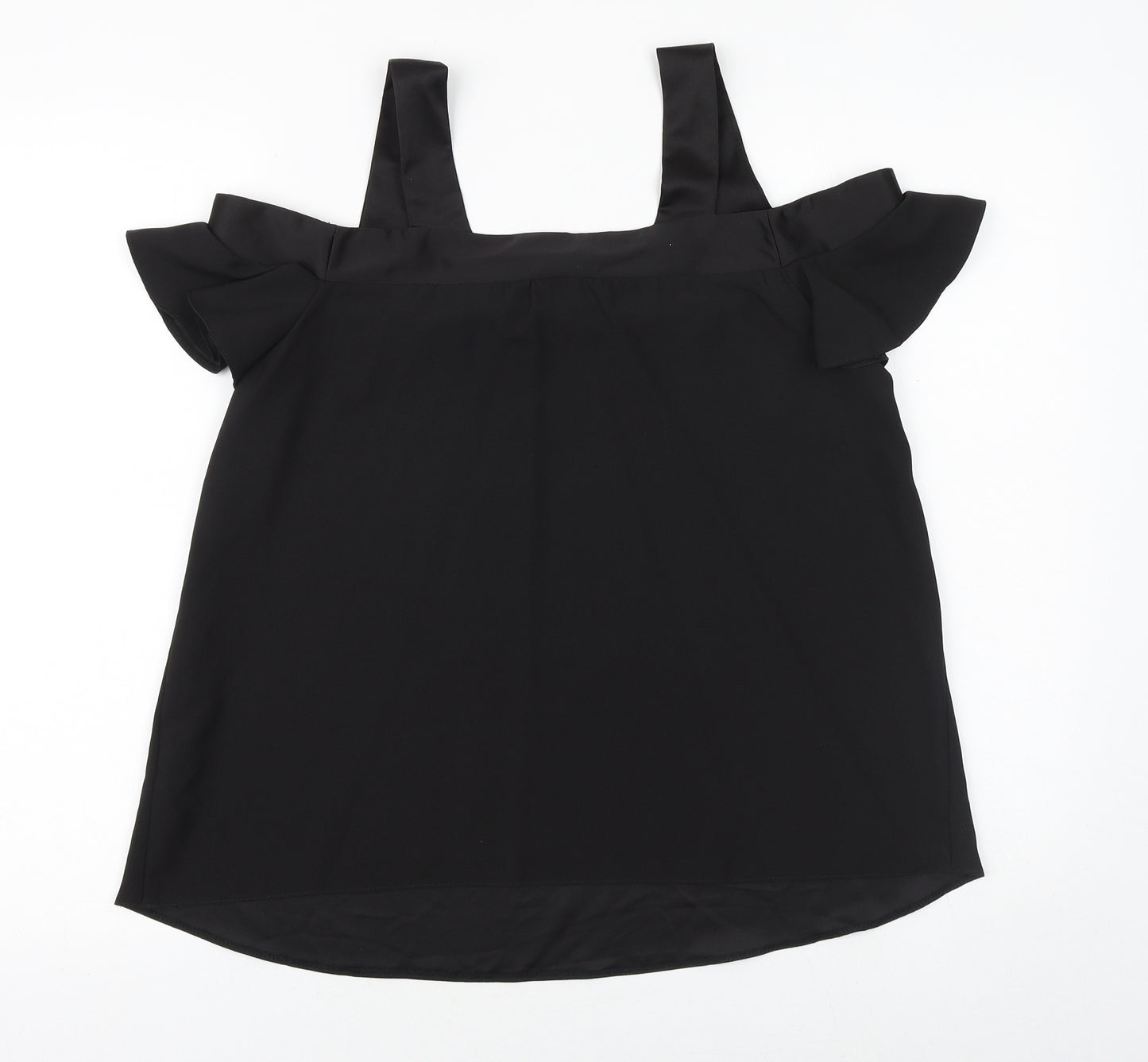 Primark Womens Black Polyester Basic Blouse Size 10 Square Neck