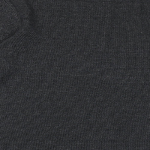 Easy Mens Grey V-Neck Cotton Pullover Jumper Size L Long Sleeve