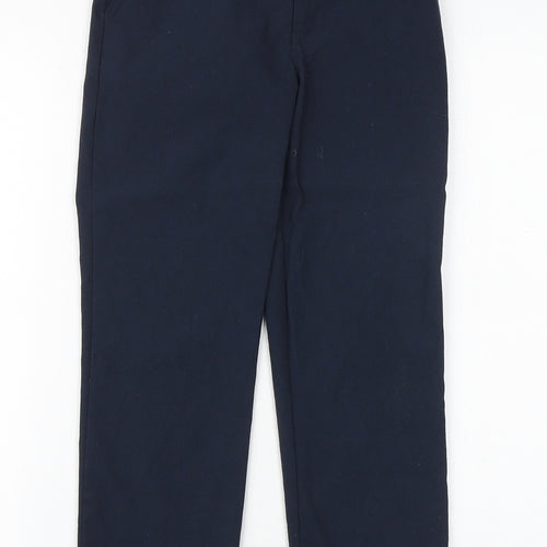 Marks and Spencer Boys Blue Viscose Dress Pants Trousers Size 8-9 Years Regular Zip