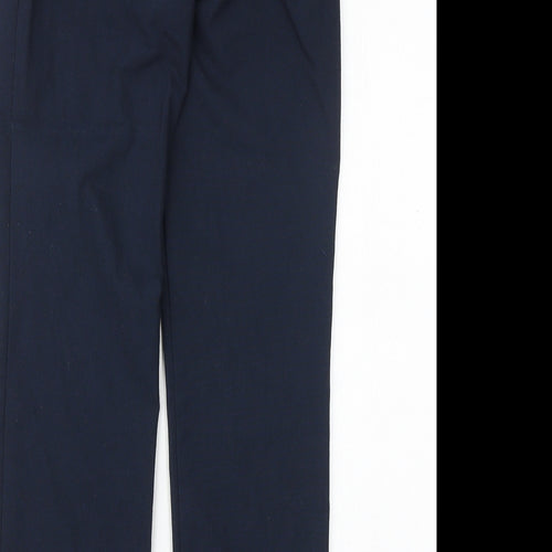 Marks and Spencer Boys Blue Viscose Dress Pants Trousers Size 8-9 Years Regular Zip