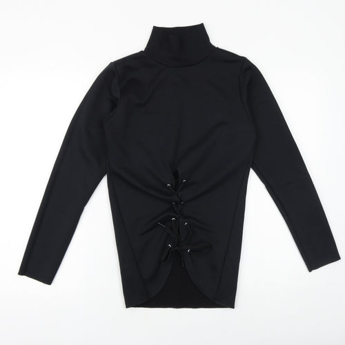 Look Of The Day Womens Black Polyester Pullover Sweatshirt Size 10 Pullover