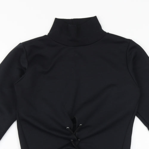 Look Of The Day Womens Black Polyester Pullover Sweatshirt Size 10 Pullover