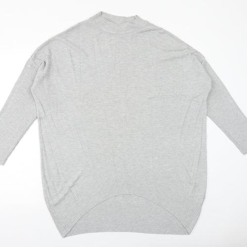 Primark Womens Grey Mock Neck Acrylic Pullover Jumper Size M