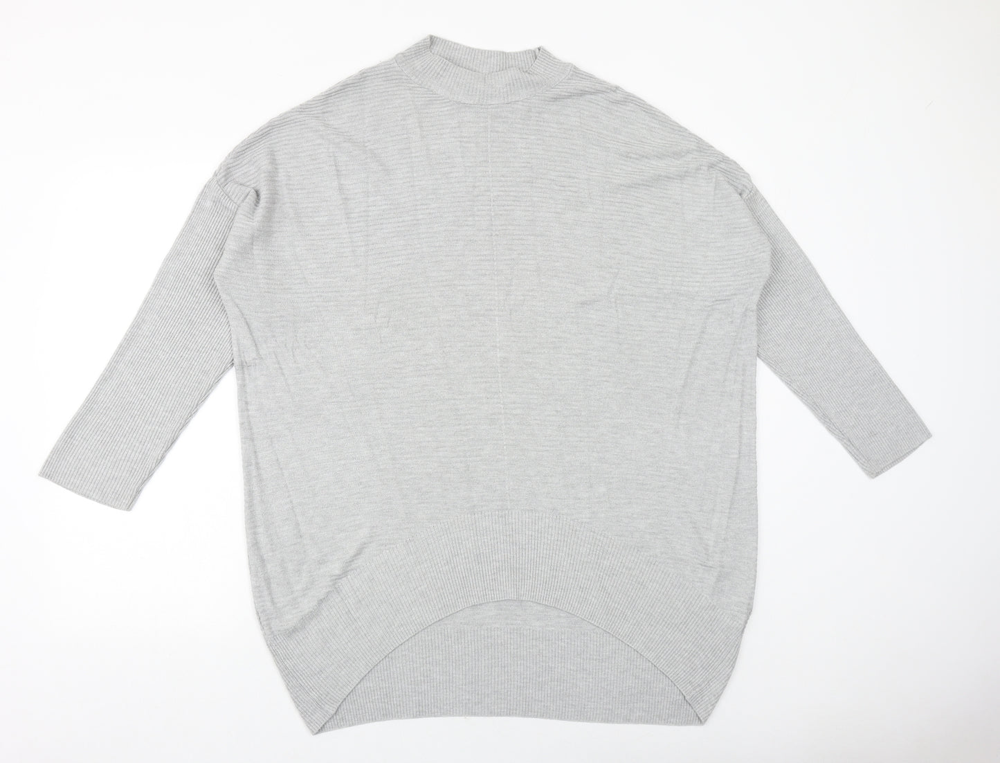 Primark Womens Grey Mock Neck Acrylic Pullover Jumper Size M