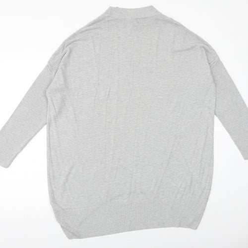 Primark Womens Grey Mock Neck Acrylic Pullover Jumper Size M