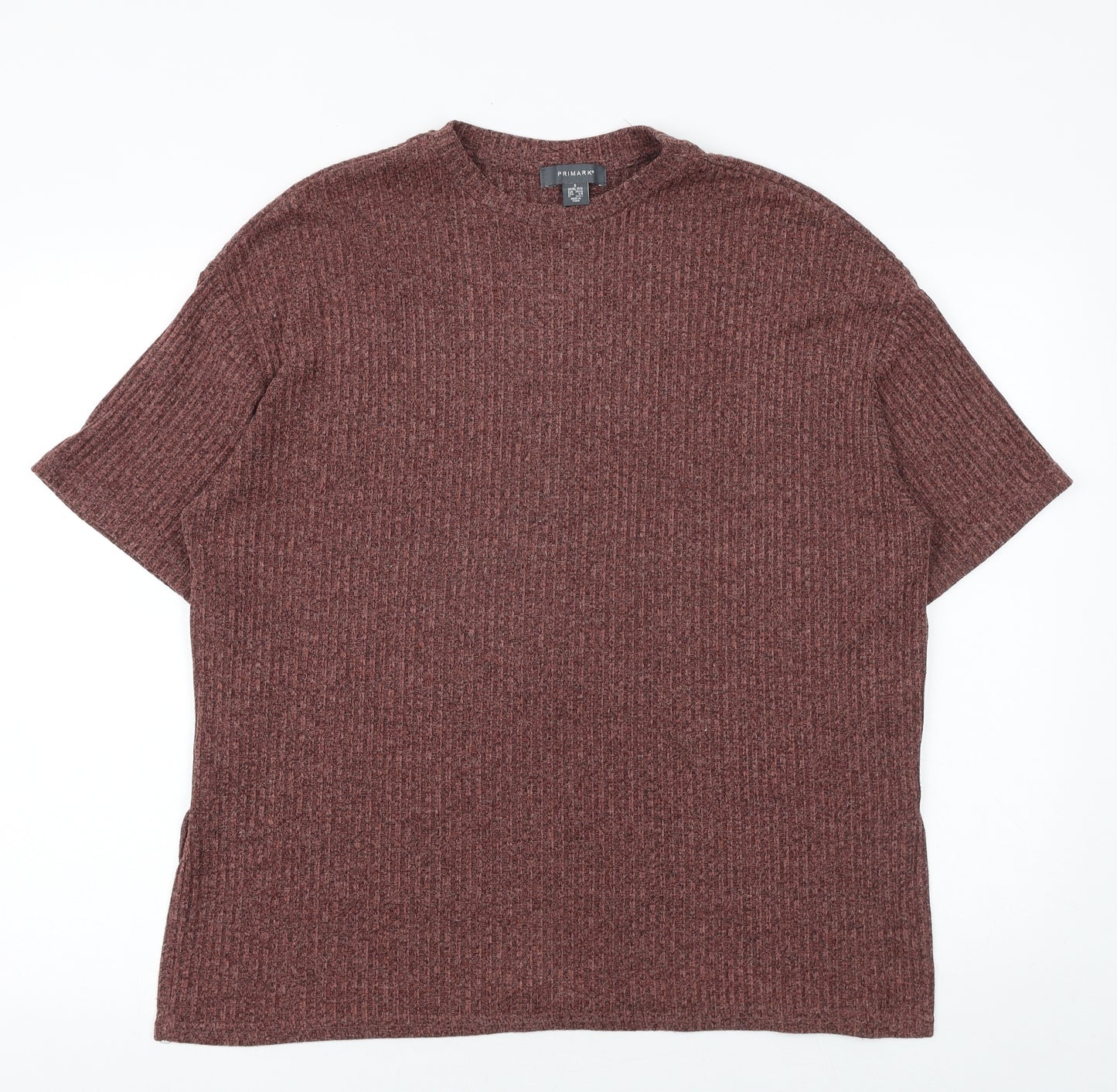 Primark Womens Red Viscose Basic T-Shirt Size S Round Neck