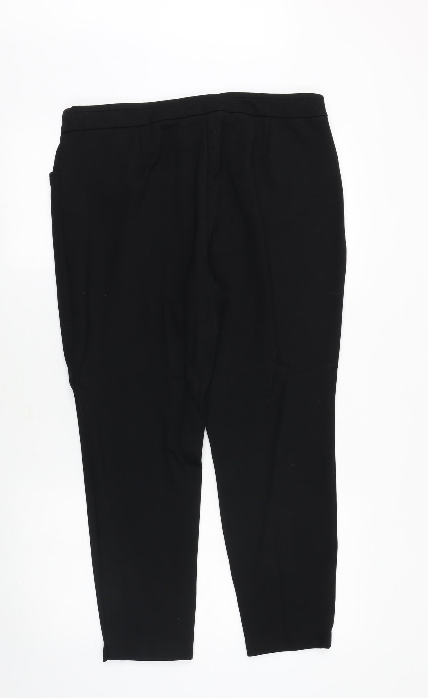 Soon Womens Black Viscose Trousers Size 16 Regular Zip