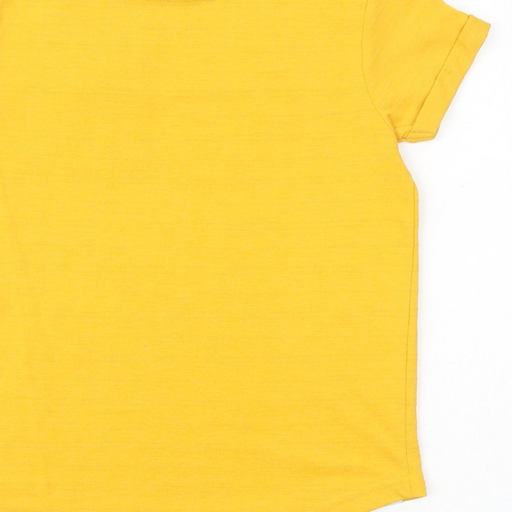 George Boys Yellow 100% Cotton Basic T-Shirt Size 6-7 Years Round Neck Pullover