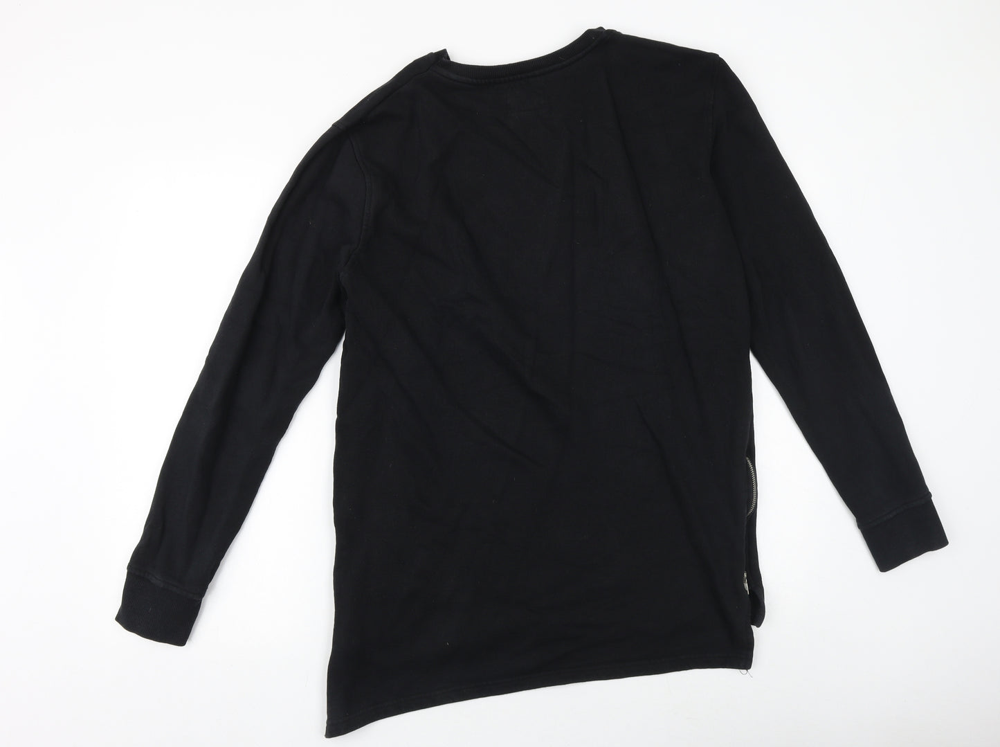 Cedar Wood State Mens Black Polyester Pullover Sweatshirt Size L