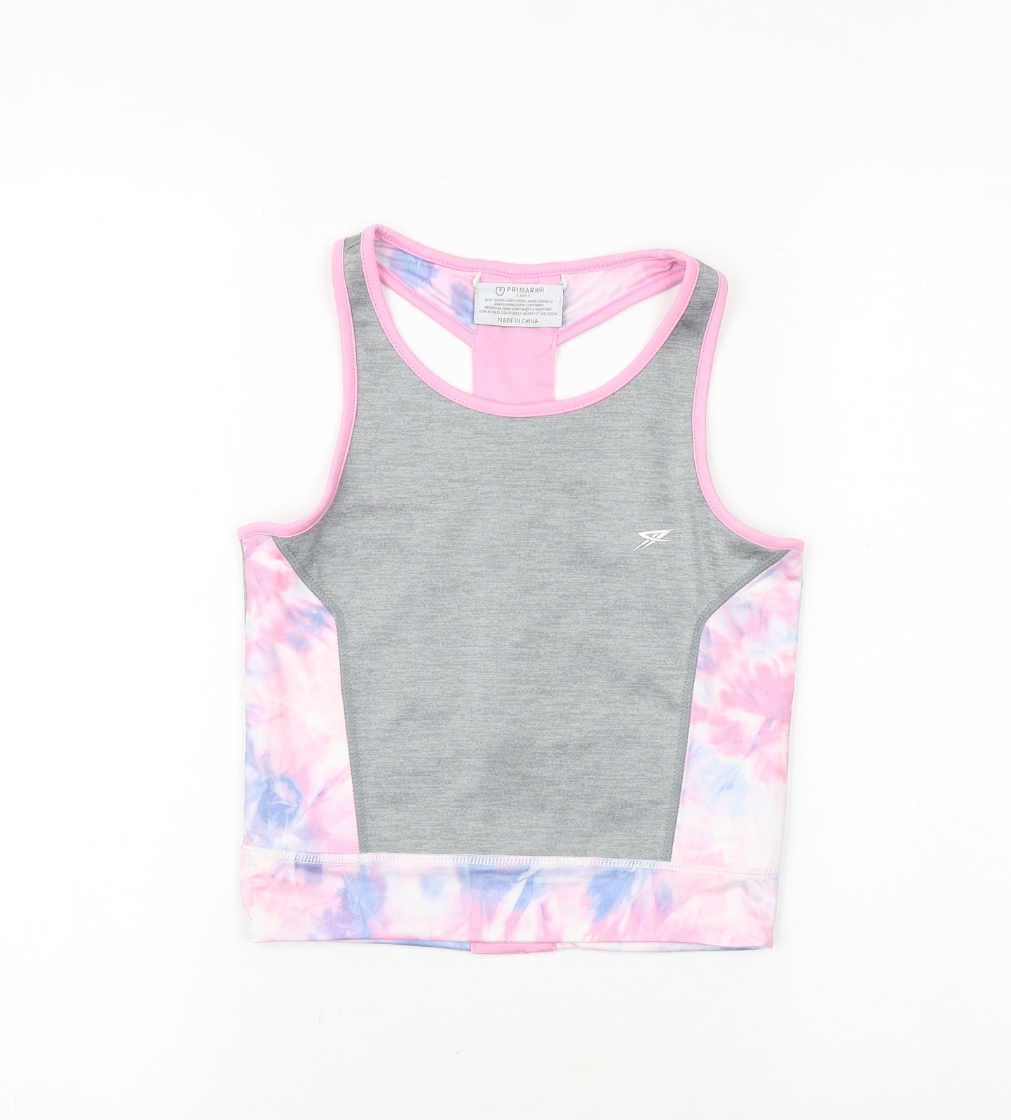 Primark Girls Grey Polyester Basic Tank Size 11-12 Years Round Neck Pullover