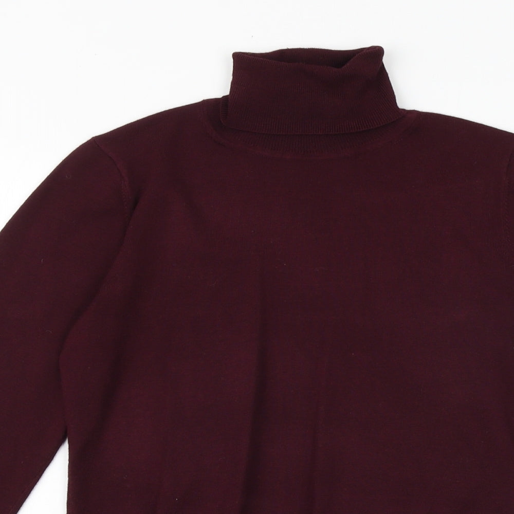 Oasis Womens Purple Roll Neck Viscose Pullover Jumper Size S