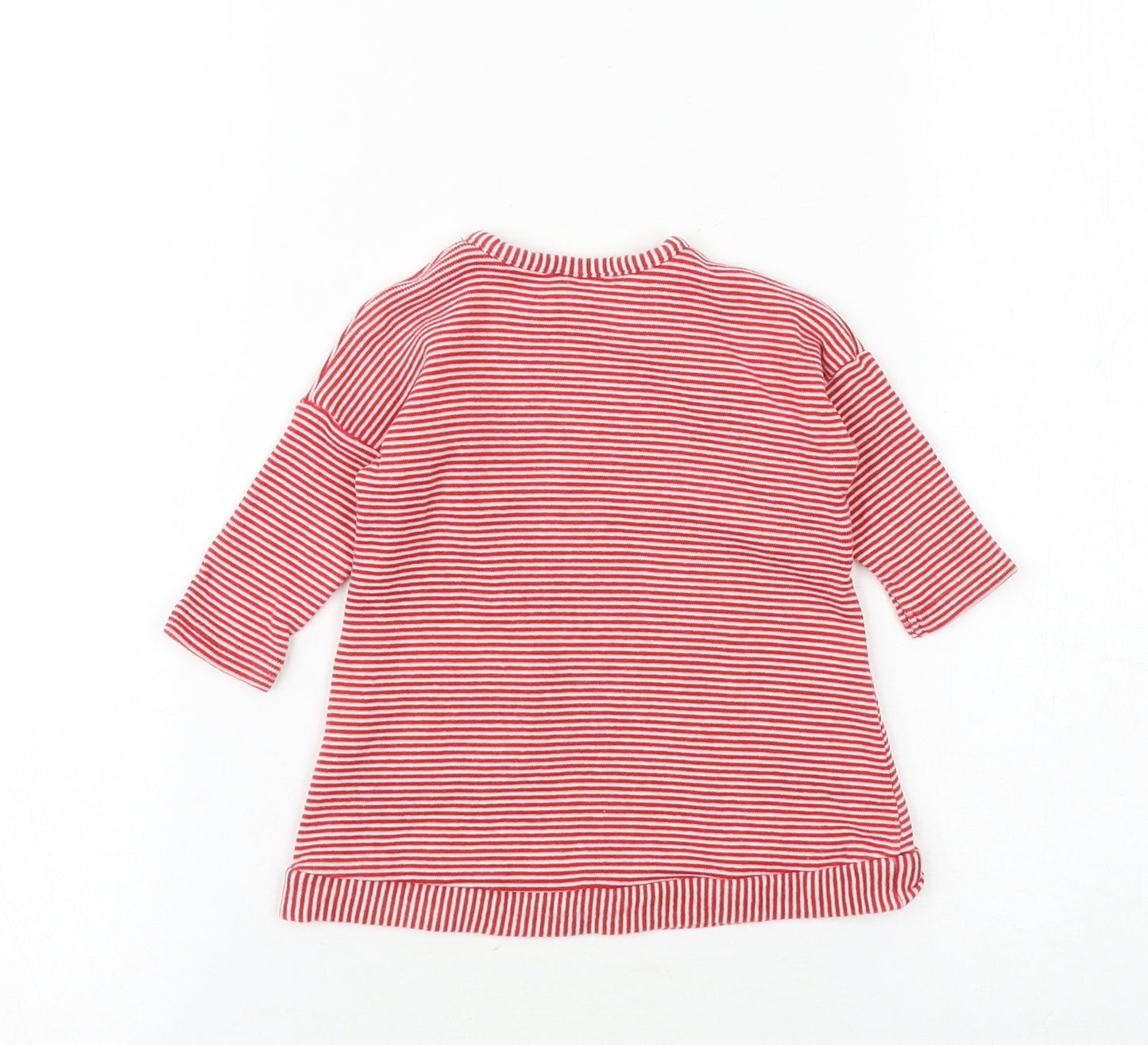 NEXT Baby Red Striped 100% Cotton Pullover T-Shirt Size 0-3 Months Round Neck Pullover