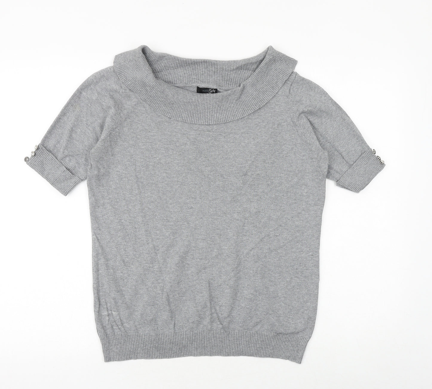 East 5th Womens Grey Round Neck Cotton Pullover Jumper Size L