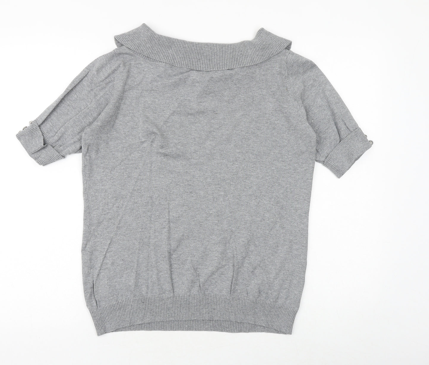 East 5th Womens Grey Round Neck Cotton Pullover Jumper Size L
