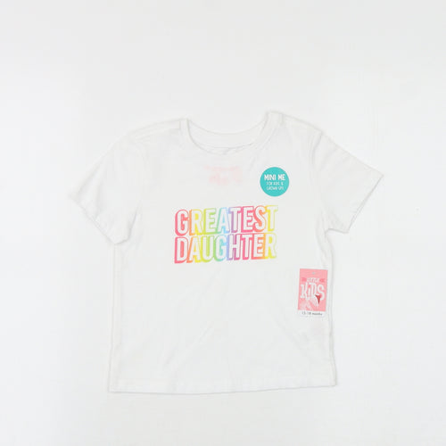 Mini Me Baby White 100% Cotton Pullover T-Shirt Size 12-18 Months Round Neck Pullover - Greatest Daughter