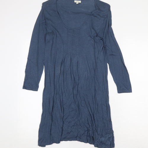 Adini Womens Blue Bamboo A-Line Size XS Scoop Neck Pullover