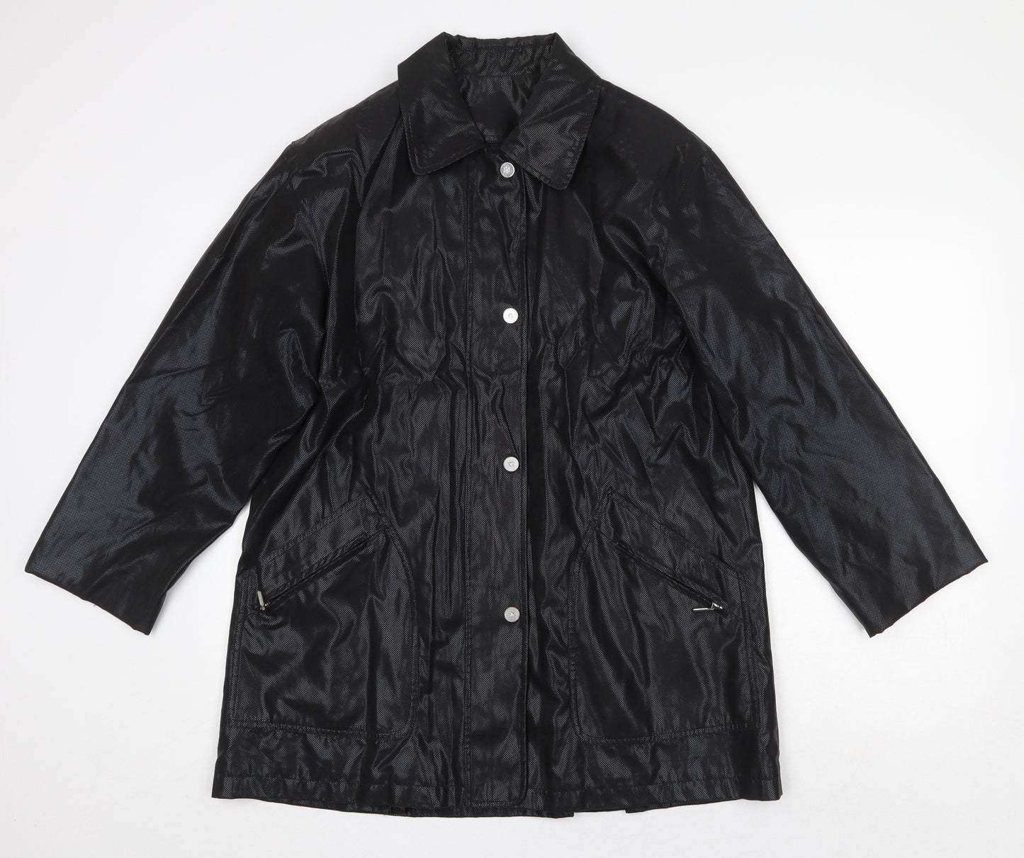 Preworn Womens Black Jacket Size 12 Zip