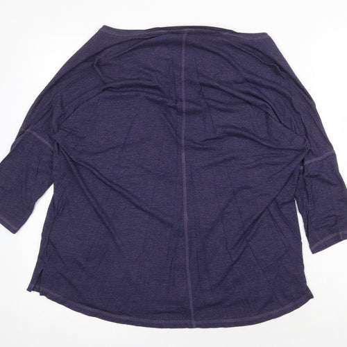 F&F Womens Blue Viscose Basic Blouse Size 10 Boat Neck