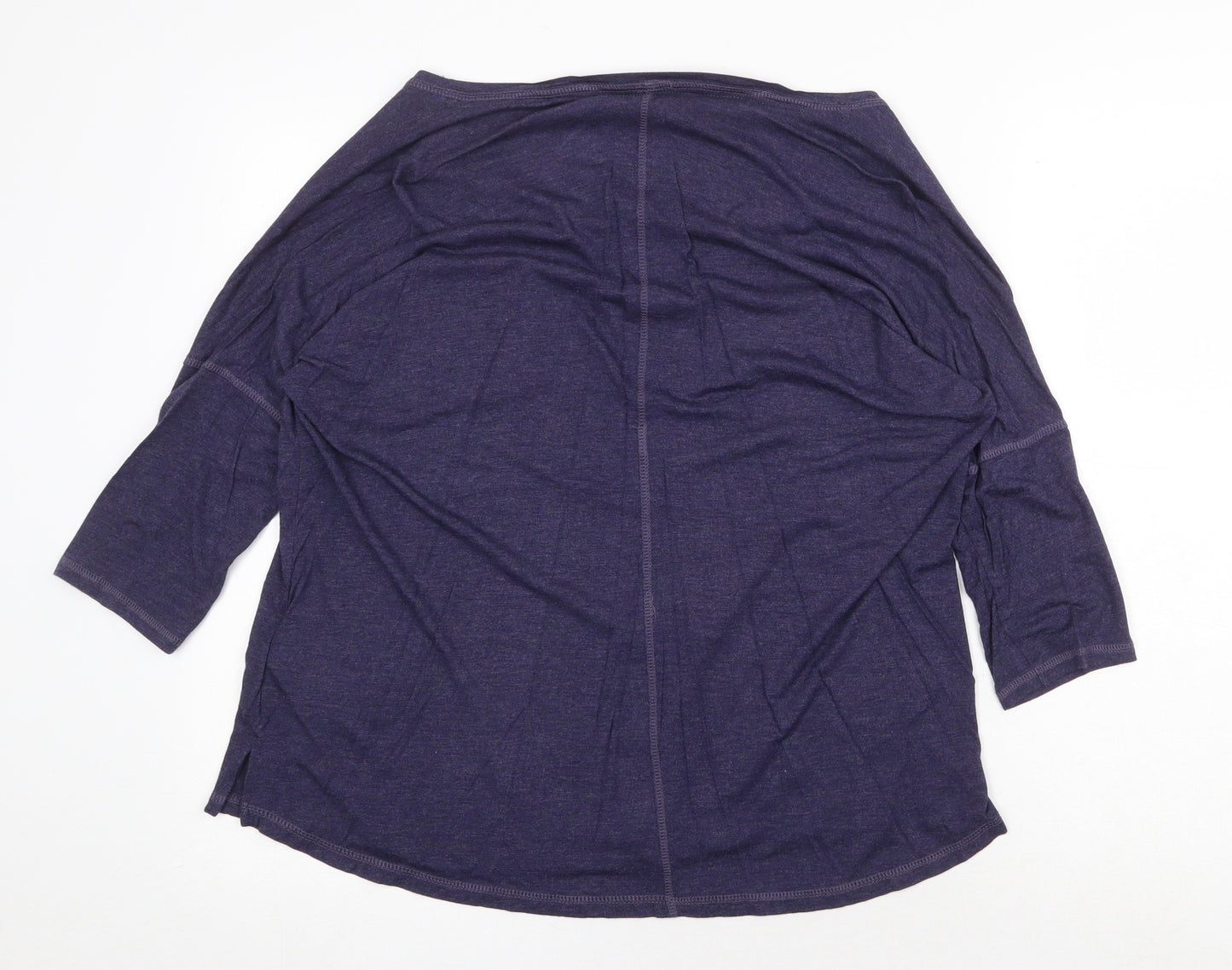 F&F Womens Blue Viscose Basic Blouse Size 10 Boat Neck