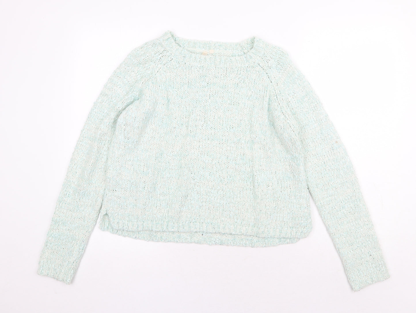 New Look Womens Green Round Neck Acrylic Pullover Jumper Size 12